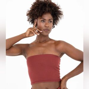 Imbodhi Sora Strapless Ribbed Redwood Top Small, NWOT, Sold Out Online